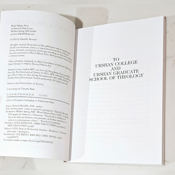 Anchor Points: Essays in Apostolic Apologetics David K Bernard - Picture 6 of 8